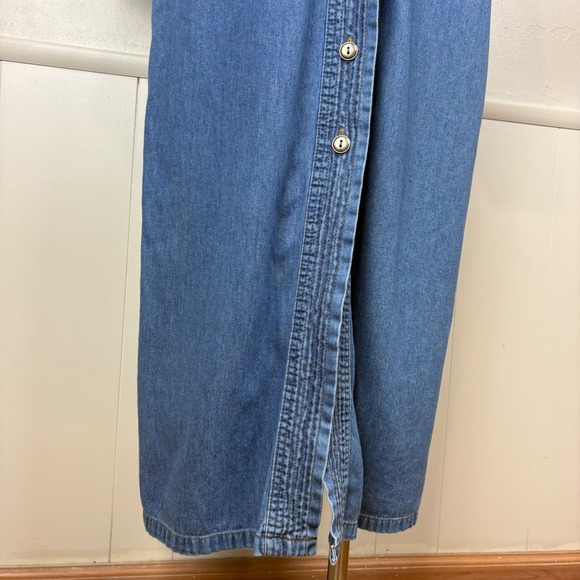 Orvis Womens Denim Button Front Shirt Dress Size S Midi Blue Utility Oversized - Picture 11 of 17